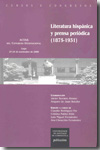 Literatura hispánica y prensa periódica (1875-1931)