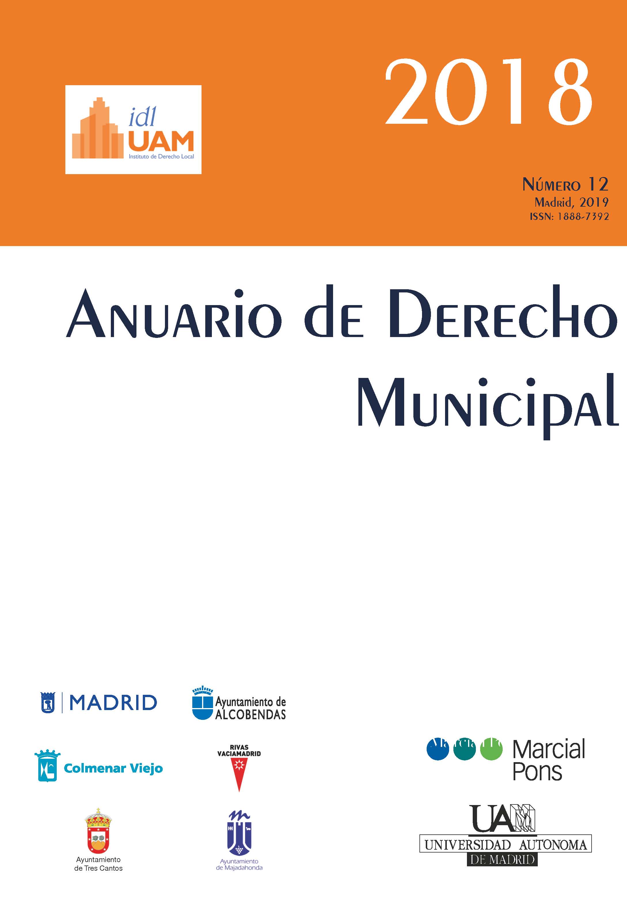 Anuario de Derecho Municipal, Nº 12, año 2018